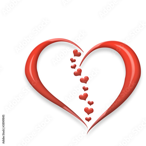 Broken heart and little hearts