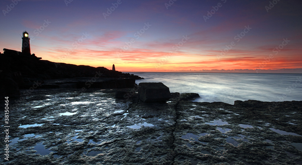 Portland Bill Lighthouse in Dorset at Sunrise