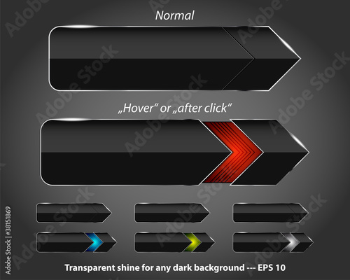 Set of modern glossy navigation buttons