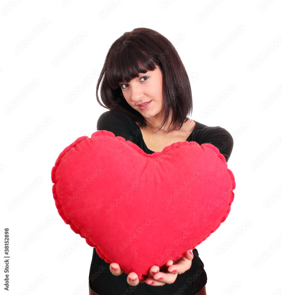 beauty girl with valentine heart beauty girl with valentine heart