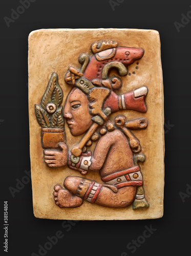 Stone bas-relief Jum Kaash Centeotl latin america