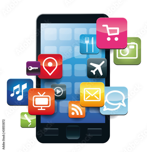 Smartphone Applications on white