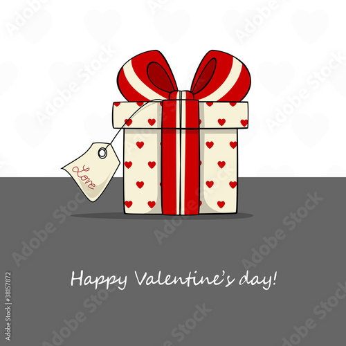 san valentino - pacco regalo con cuori e fiocco