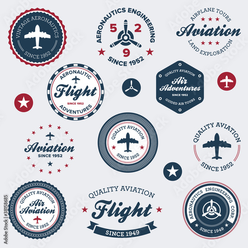Vintage aeronautics labels
