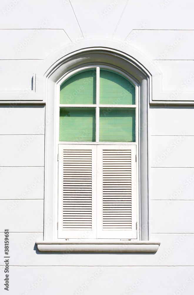 classic window on white wall
