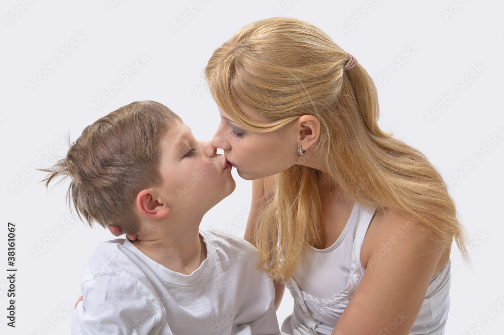 Portrait of happy mother and son Portrait of happy mother and son