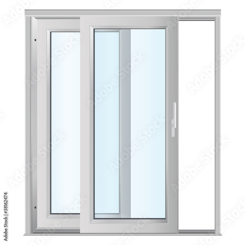 plastics glasses windows on the white background - vector