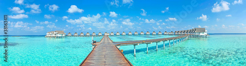 Maldive water villa - bungalows panorama © totophotos