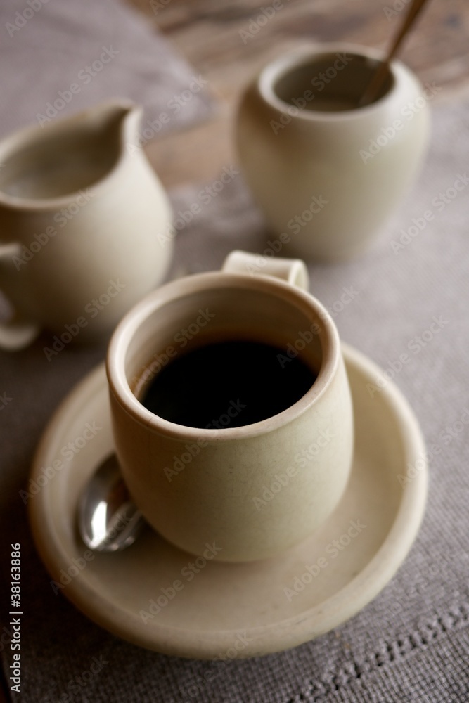 Coffee cup in a cafe. Coffee cup in a cafe.