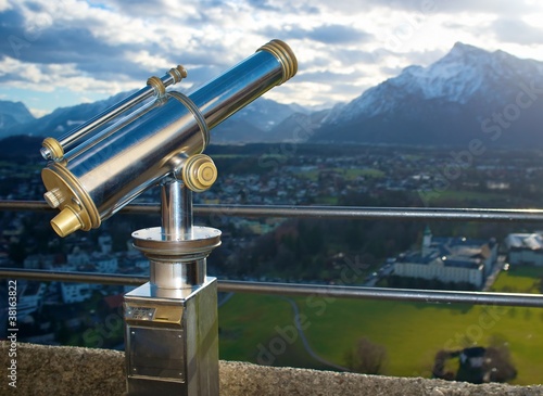 A telescope for observation of Salzburg city.