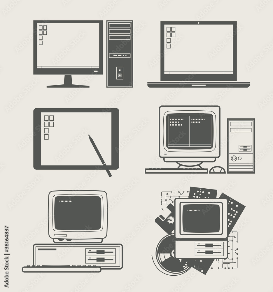 computer new and old set icon vector illustration computer new and old set icon vector illustration