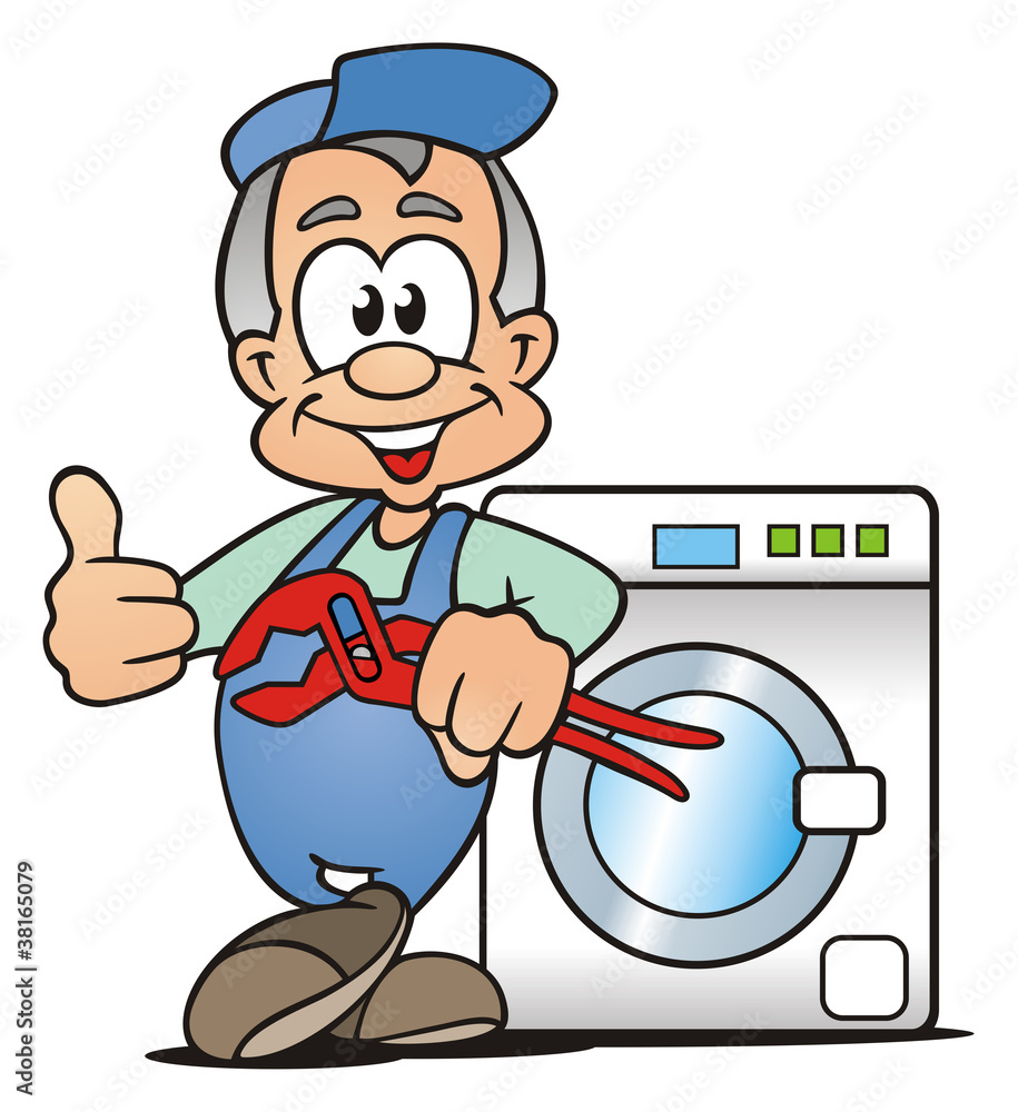 Plumber with Washer StockIllustration Adobe Stock