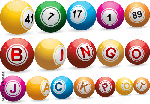 bingo balls on white