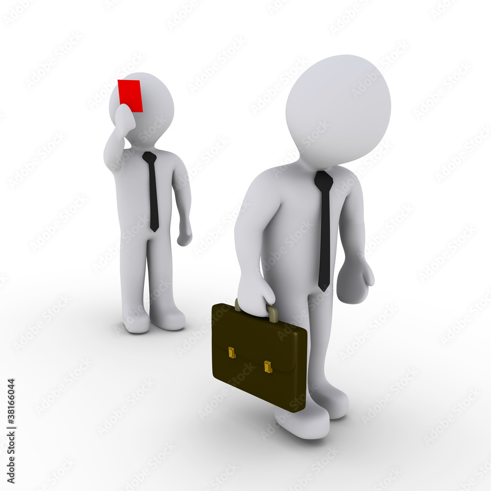 Businessman is fired with red card Businessman is fired with red card