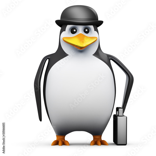3d Penguin businessman with briefcase in hand © Steve Young