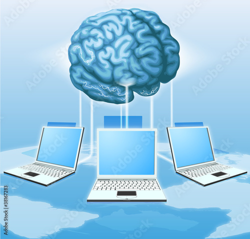 Computer brain computing concept