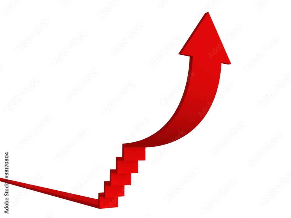 red concept ladder arrow for business success red concept ladder arrow for business success