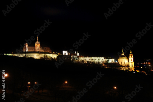 Prague castle in the night