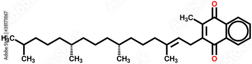 Vitamin K1 (phylloquinone) structural formula