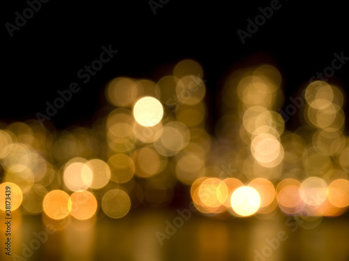 CIty night light and water reflection