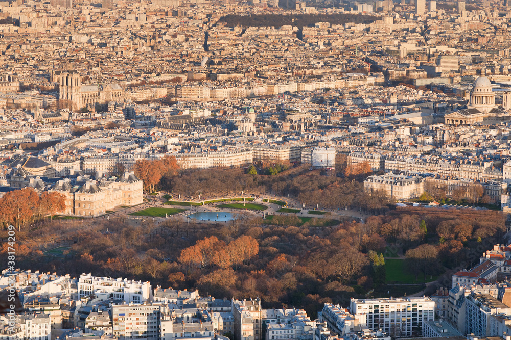 above view on Paris