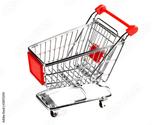 Rotes Einkaufswagen für Online Shop