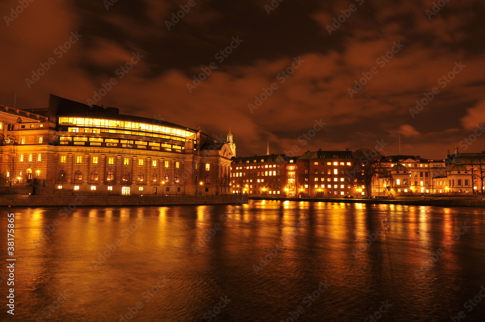 Fototapeta premium Sztokholm nocą