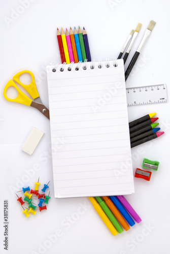 office and student tools on white background