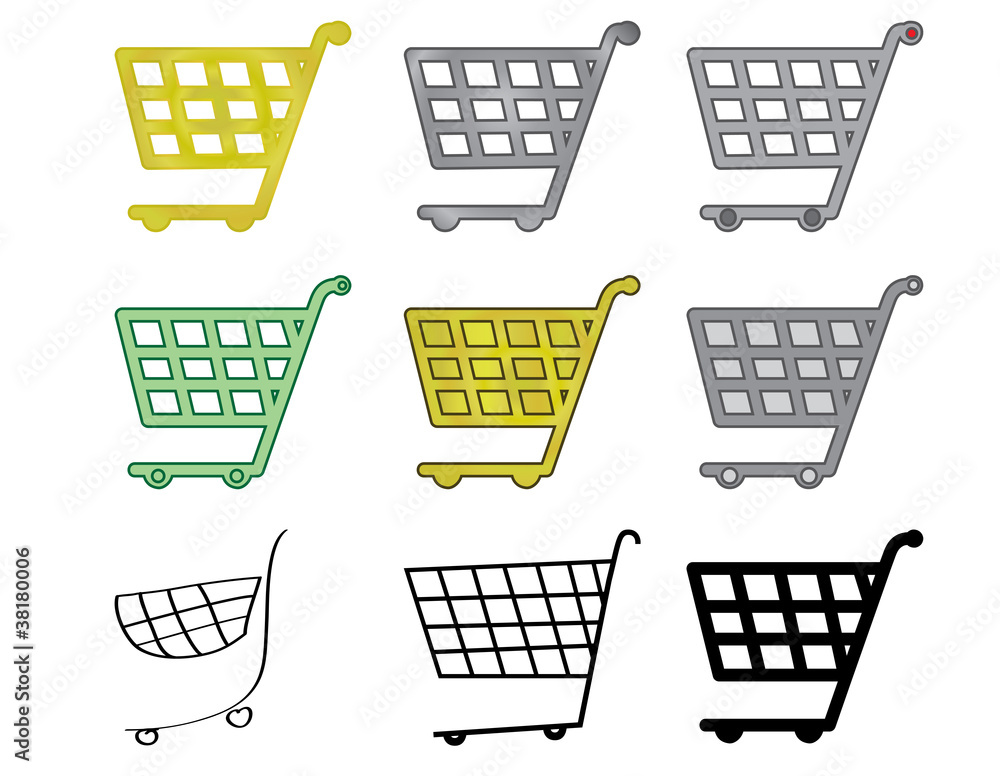set of shopping cart vector icons set of shopping cart vector icons