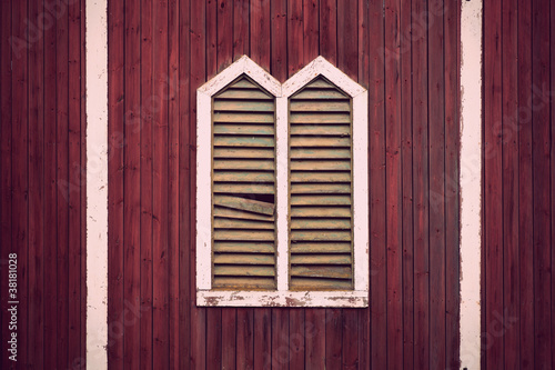 Window frame with shutters