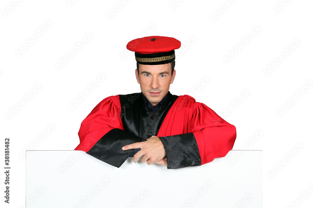 Judge looking at us. Judge looking at us.