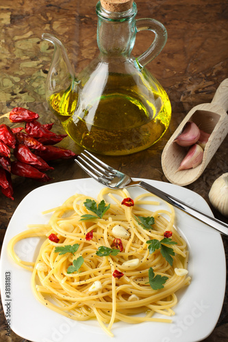 Pasta aglio, olio - Pasta with garlic and olive oil