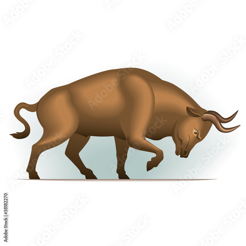 Bull vector illustration, financial theme