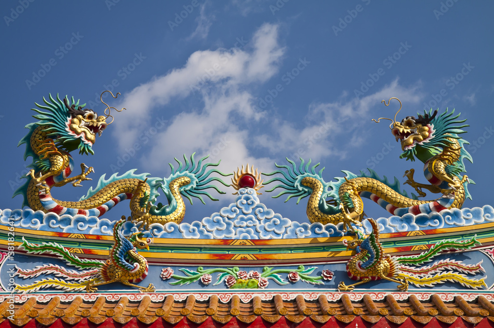 Dragon statue. Dragon statue.