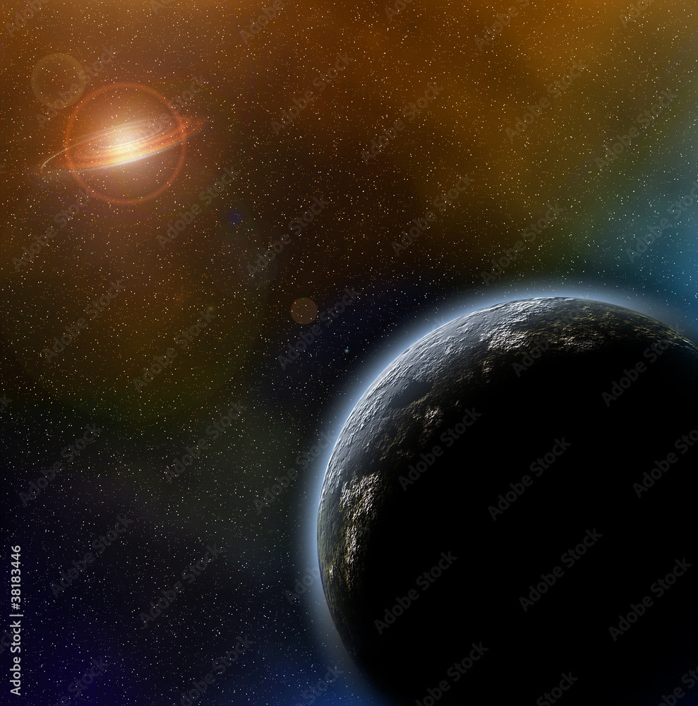 Naklejka premium Planet in space illustration