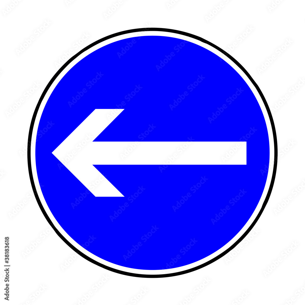 Verkehrsschild - 209 vorgeschriebene Fahrtrichtung hier links Verkehrsschild - 209 vorgeschriebene Fahrtrichtung hier links