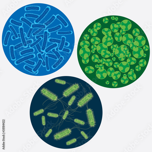 Abstract images of viruses.