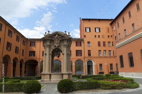 Courtyard in the Town Hall in Bologna Italy © quasarphotos