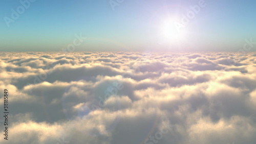 Flight above the clouds