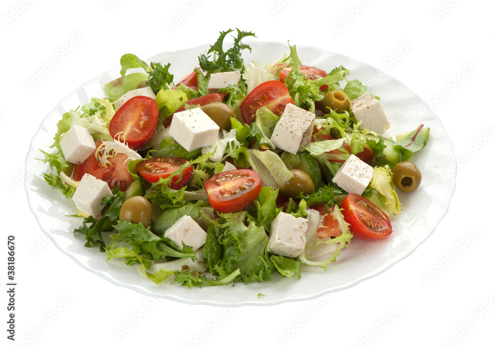 green salad with feta cheese