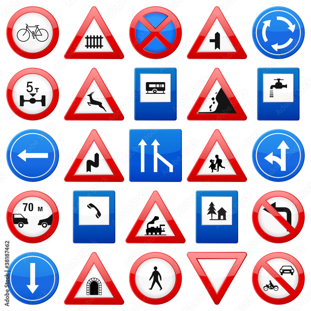 road signs set road signs set