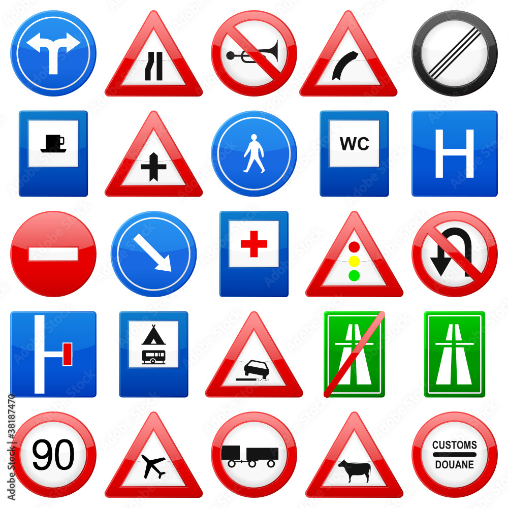 road signs set road signs set