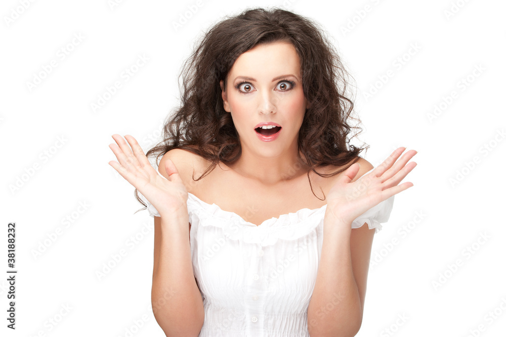 beautyful brunette surprised beautyful brunette surprised