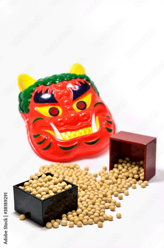 節分 大豆と鬼のお面 Stock Photo Adobe Stock 節分 大豆と鬼のお面 Stock Photo Adobe Stock