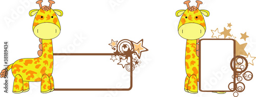 giraffe plush cartoon copyspace