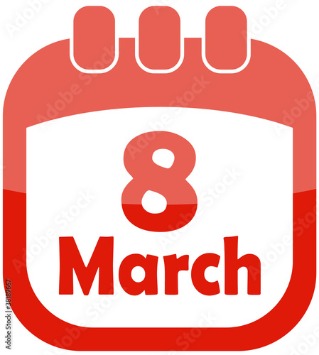 icon of March 8 in a calendar