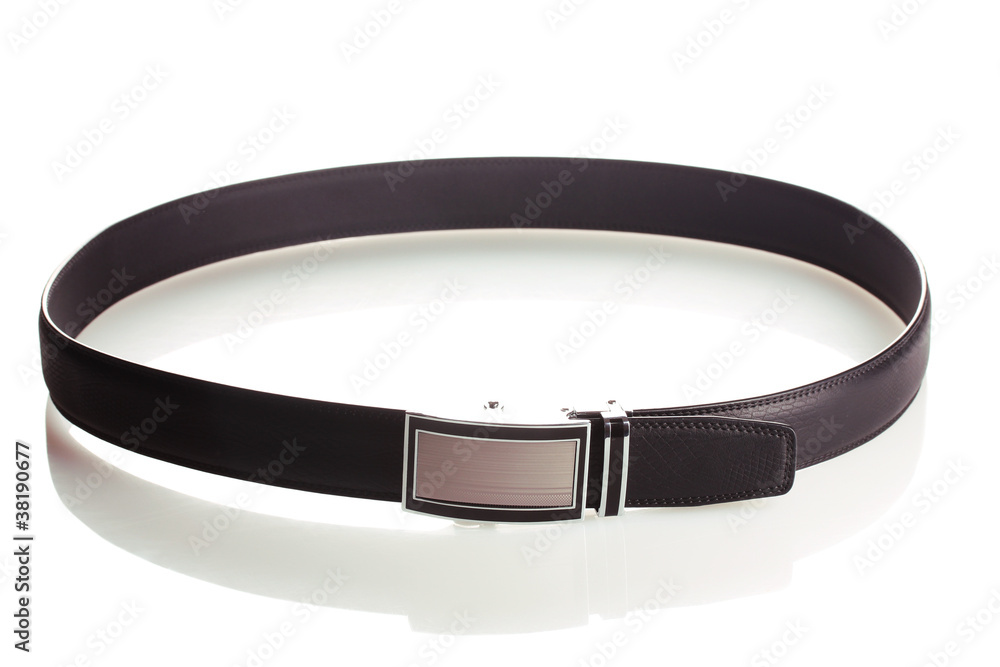 men's leather belt isolated on white men's leather belt isolated on white