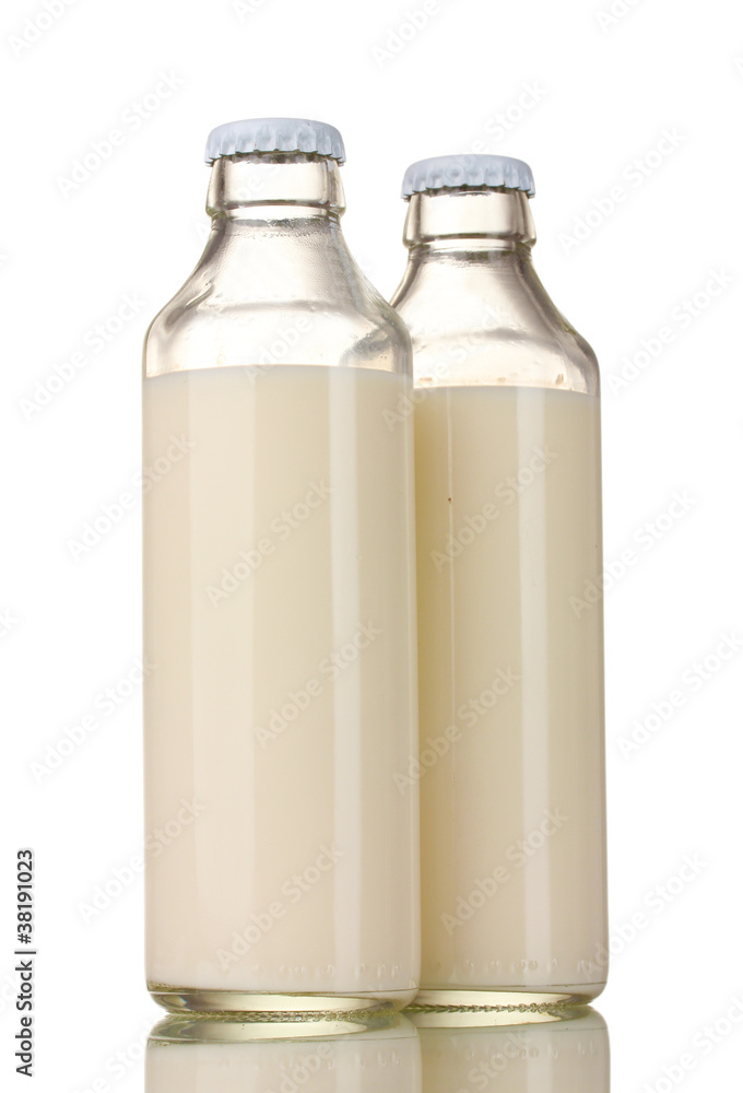 Two bottle of milk isolated on white Two bottle of milk isolated on white