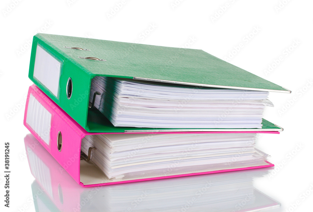 Office folders isolated on white. Office folders isolated on white.
