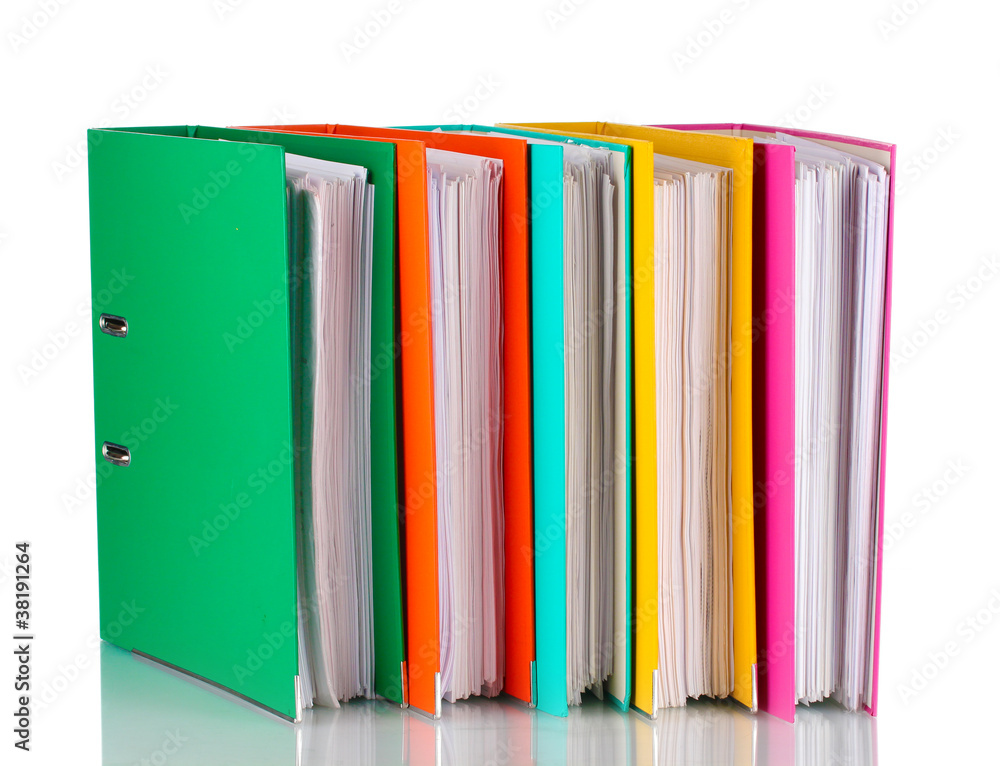 Office folders isolated on white. Office folders isolated on white.
